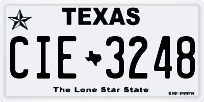 TX license plate CIE3248