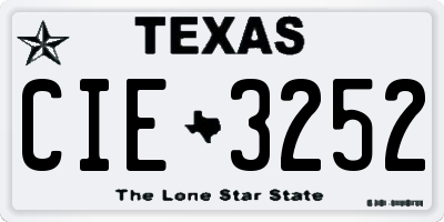 TX license plate CIE3252