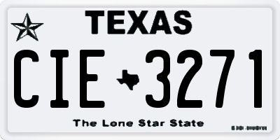 TX license plate CIE3271