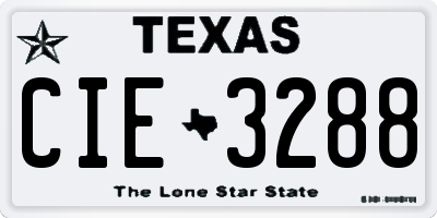 TX license plate CIE3288