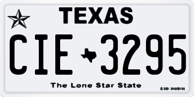 TX license plate CIE3295