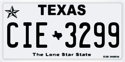 TX license plate CIE3299