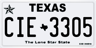 TX license plate CIE3305