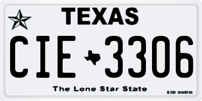 TX license plate CIE3306