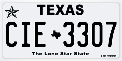 TX license plate CIE3307