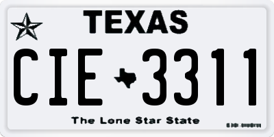 TX license plate CIE3311