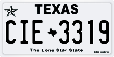 TX license plate CIE3319