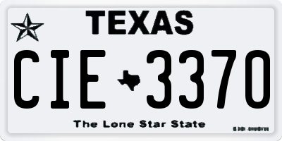 TX license plate CIE3370