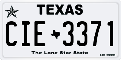 TX license plate CIE3371