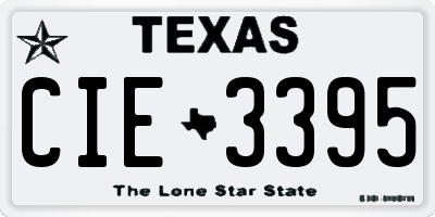TX license plate CIE3395