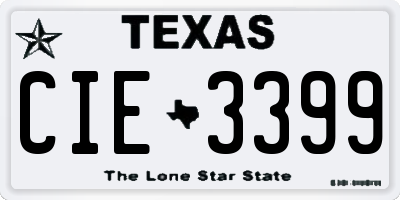 TX license plate CIE3399