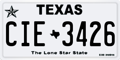 TX license plate CIE3426