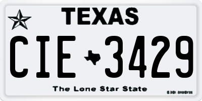 TX license plate CIE3429