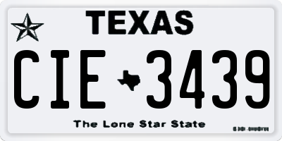 TX license plate CIE3439