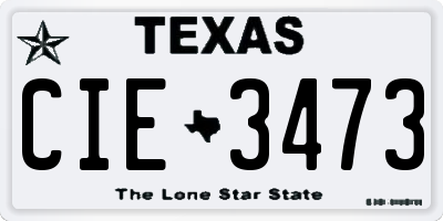 TX license plate CIE3473