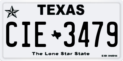 TX license plate CIE3479