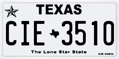 TX license plate CIE3510