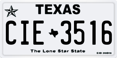 TX license plate CIE3516