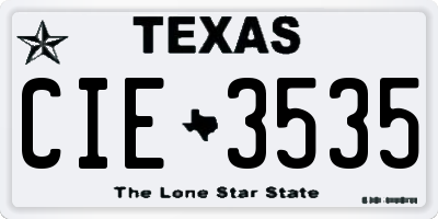 TX license plate CIE3535