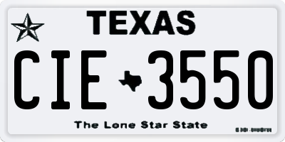 TX license plate CIE3550