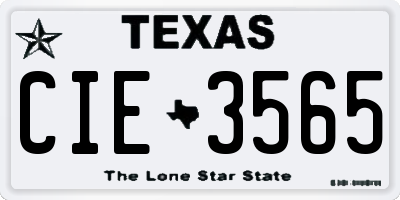TX license plate CIE3565
