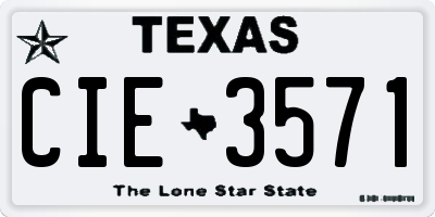 TX license plate CIE3571
