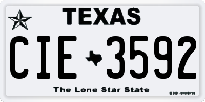 TX license plate CIE3592