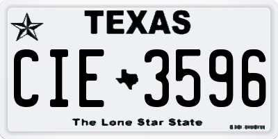 TX license plate CIE3596