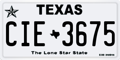 TX license plate CIE3675