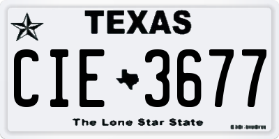 TX license plate CIE3677