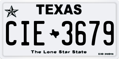 TX license plate CIE3679