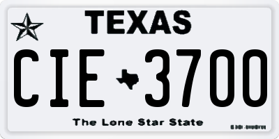 TX license plate CIE3700