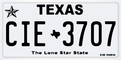 TX license plate CIE3707