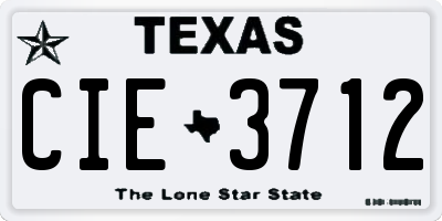 TX license plate CIE3712