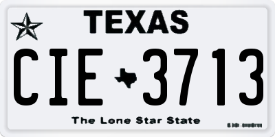 TX license plate CIE3713
