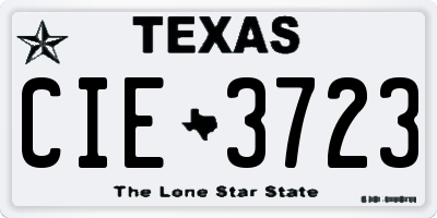 TX license plate CIE3723