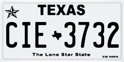 TX license plate CIE3732