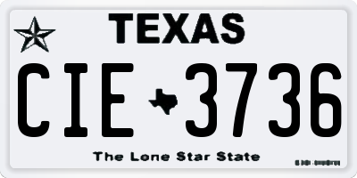 TX license plate CIE3736