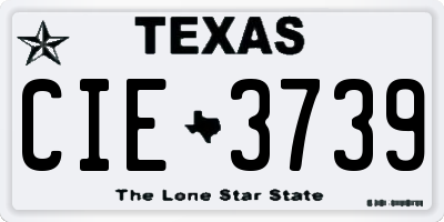 TX license plate CIE3739