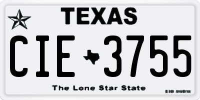 TX license plate CIE3755