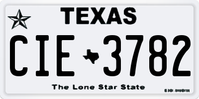 TX license plate CIE3782