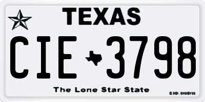 TX license plate CIE3798