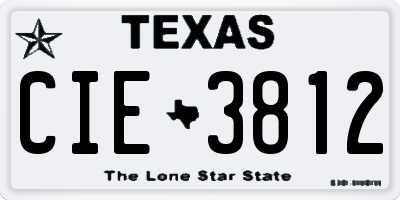 TX license plate CIE3812