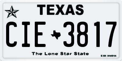 TX license plate CIE3817