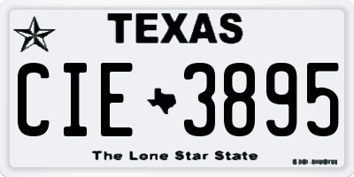 TX license plate CIE3895