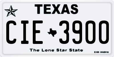TX license plate CIE3900