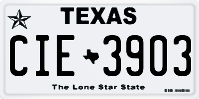 TX license plate CIE3903