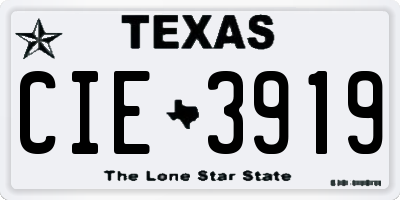 TX license plate CIE3919