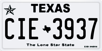 TX license plate CIE3937