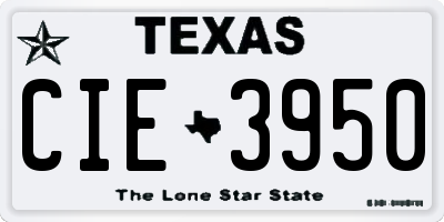 TX license plate CIE3950